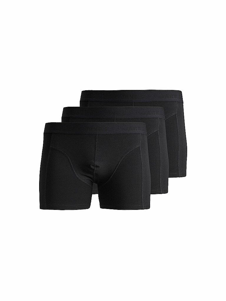 Boxer JACK & JONES "JACCRAZY im Dreierpack mit kontrastfarbenem Bund und Stretchkomfort", Herren, Gr. XL, 3 Stk., blau (schwarz, grau, blau), Jersey, Obermaterial: 95% Baumwolle, 5% Elasthan, unifarben mit Farbeinsatz, Unterhosen, unifarben mit Farbeinsat 6